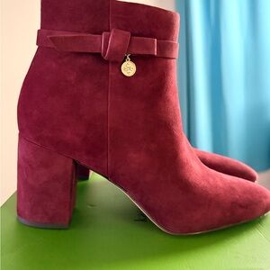 Kate Spade Rich Burgundy Ankle Booties